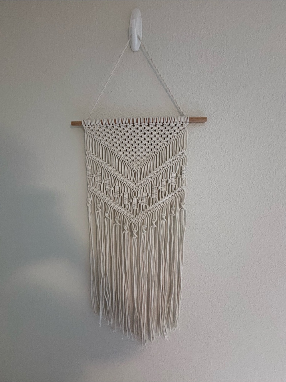 Cream Macramé Wall Hanging - Boho Fringe Decor